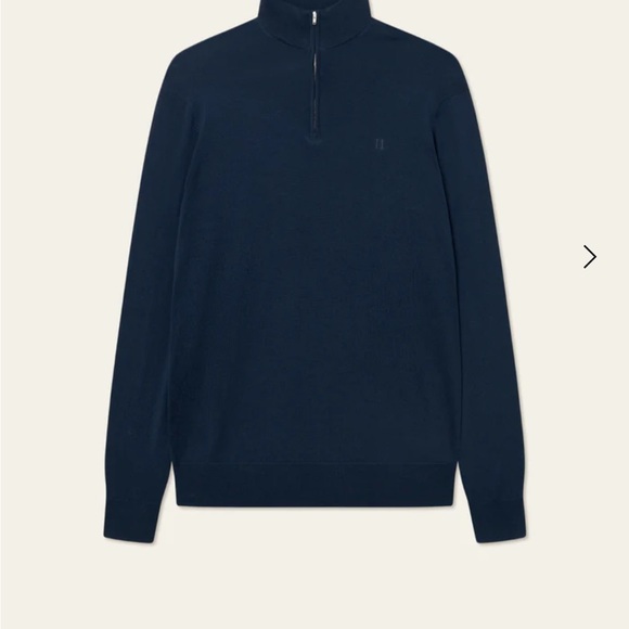 Les Deux Copenhagen Navy Zip Up Sweater - Picture 1 of 6